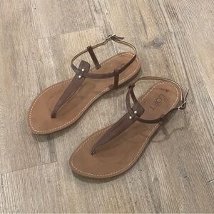 LOFT Brown Leather Sandals size 6